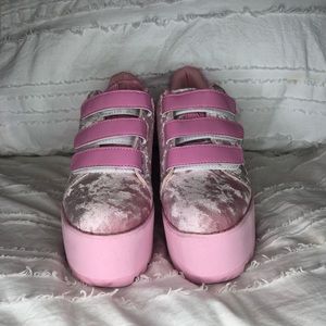 Platform pink sneakers